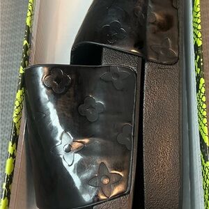 Black Embossed Slides